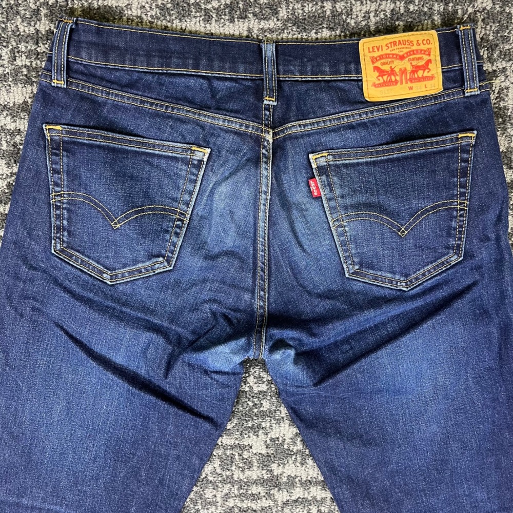 Levi's 511 Slim Fit Jeans Mens 34x34 Dark Wash Indigo Denim WaterLess 04511-1042 - Picture 10 of 12